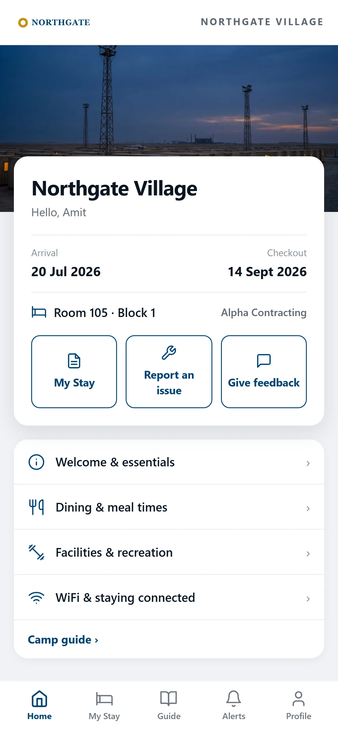 Resident app home